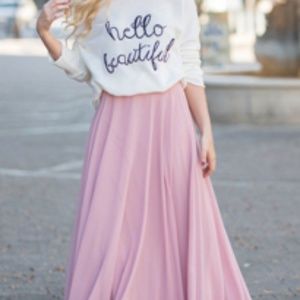 Blush Pink Maxi Skirt